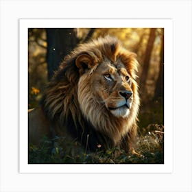 Lion In The Forest 1 Art Print