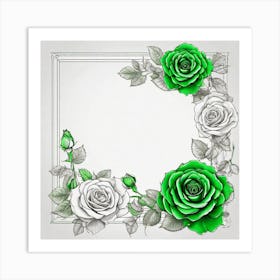 Frame With Roses 1 Art Print