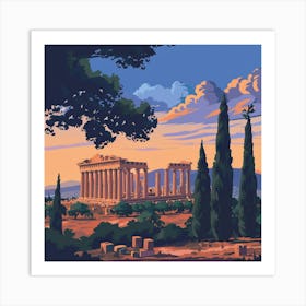 A Temple Of Olympian Zeus In Athens Vector Desig 1720009328 1 Art Print