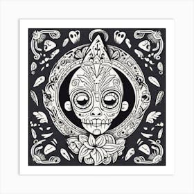 Mexico Sticker 2d Cute Fantasy Dreamy Vector Illustration 2d Flat Centered By Tim Burton Pr (38) Art Print