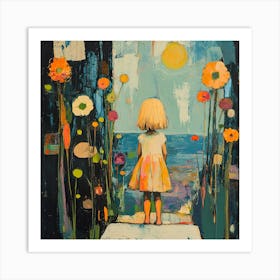 Little Girl At The Beach Art Print