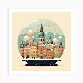 Hamburg Germany Snowglobe Art Print