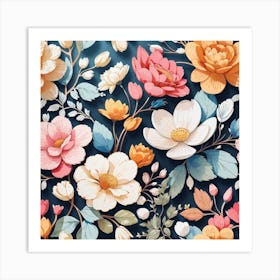 Floral Background Art Print