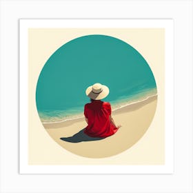 Woman Enjoying The Sun At The Beach 18 Art Print