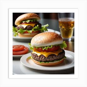 Hamburgers And Beer 1 Art Print