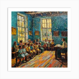 Van Gogh Style: The Village Schoolhouse Series Art Print