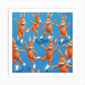 Rabbits In The Water 12 Art Print