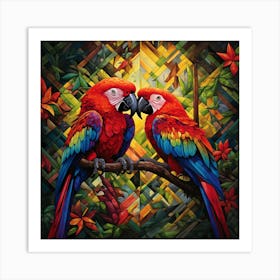 Two Parrots Art Print