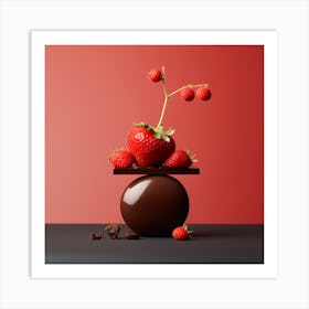 Strawbery And Choclate Art By Csaba Fikker009 1 Art Print