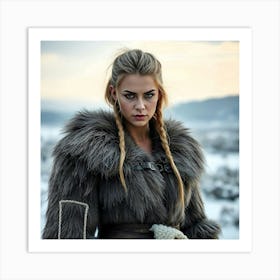 Viking Woman Portrait Art Print