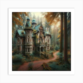 Fairytale House In The Forest Art Print