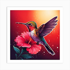 Hummingbird art print Art Print