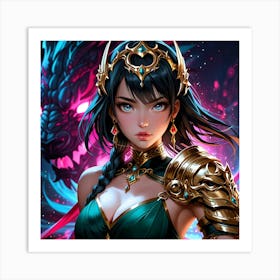 Default A Gracefully Fierce Anime Warrior Princess (3) 1 Art Print