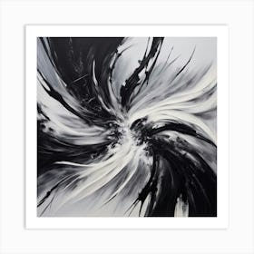 Abstract Black And White Painting 6 Art Print