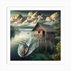 House On The Lake 2 Art Print