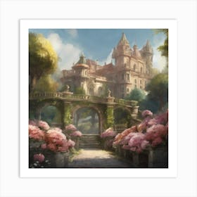 Castle In Bloom 2 Art Print