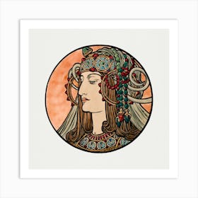 Stained Glass Window For The Facade Of The Fouquet Boutique, Alphonse Maria Mucha 5 Art Print