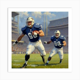 Precision and Power Football Hero in Action Art Print