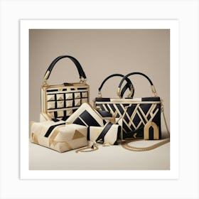 Black And Gold Handbags Art Print