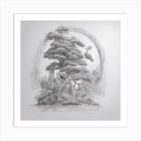 Chinese Tree Art Print