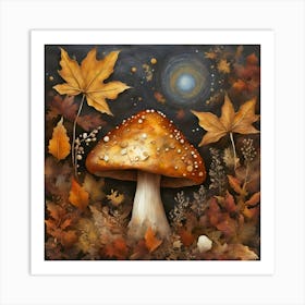 Toadstool In A Dark Wood Art Print