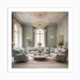 Blue Living Room 1 Art Print