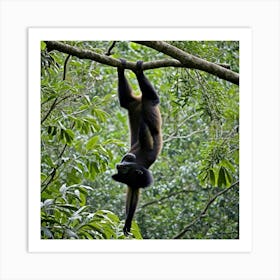 Monkey Hanging From Tree 1 Art Print