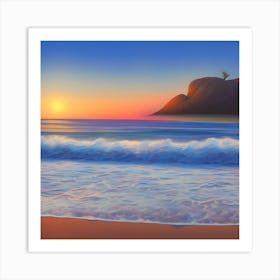 Sunset Over Beach Art Print