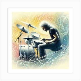 Drumming Art Print