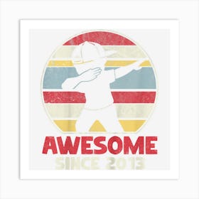 Kids 9th Birthday Dabbing Boy 9 Year Old Awesome Since 2013 Art Print