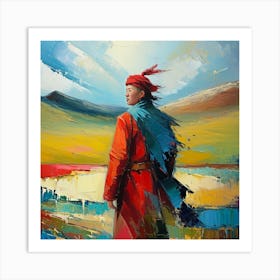 Tibetan man Art Print