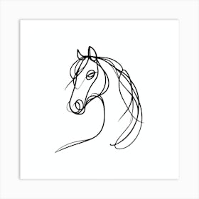 Horse Line Art 06 Art Print