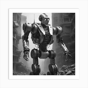 Robot In The City 1 Art Print