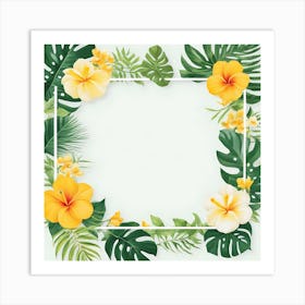 Frame With Tropical Flowers 6 Art Print