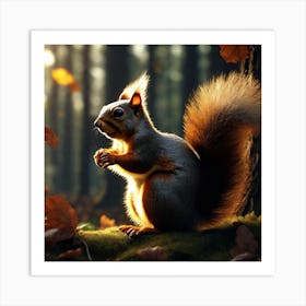 Squirrel In The Forest 324 Art Print