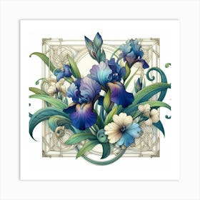 Iris, watercolour Art Print