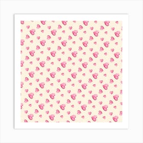 Pink Hearts 1 Art Print