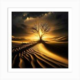 Tree In The Desert 15 Art Print