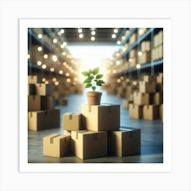 Warehouse Stock Photos Art Print