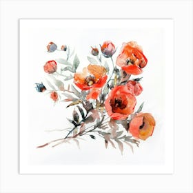 Watercolor Poppies 8 Art Print