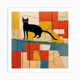 Cat On The Wall Art Print