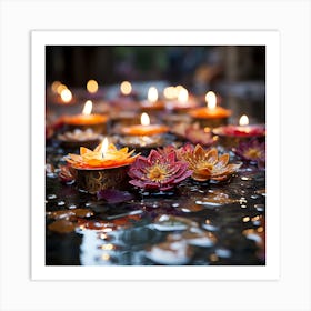 Decorative Diyas Art Print