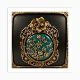 Gilded Gold And Turquoise Art Print