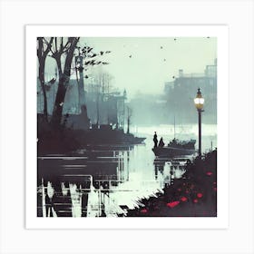 Night On The Canal Art Print