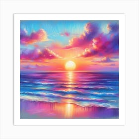 Sunset On The Beach 2 Art Print