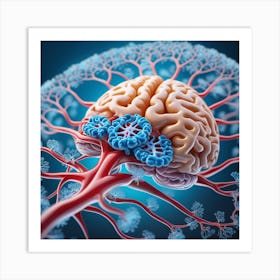 Brain And Blood Vessels Art Print