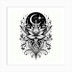 Lotus Flower Tattoo 5 Art Print