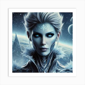 A Highly Detailed Sci Fi Portrait Of Queen Nyx, Th Art Print