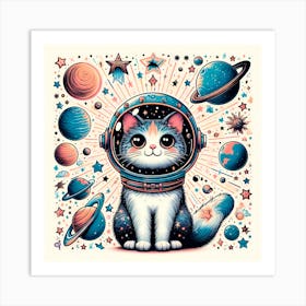 Cat In Space 5 Art Print