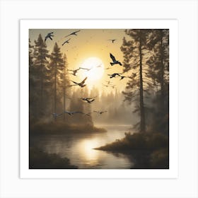 Birds In Flight Art Print